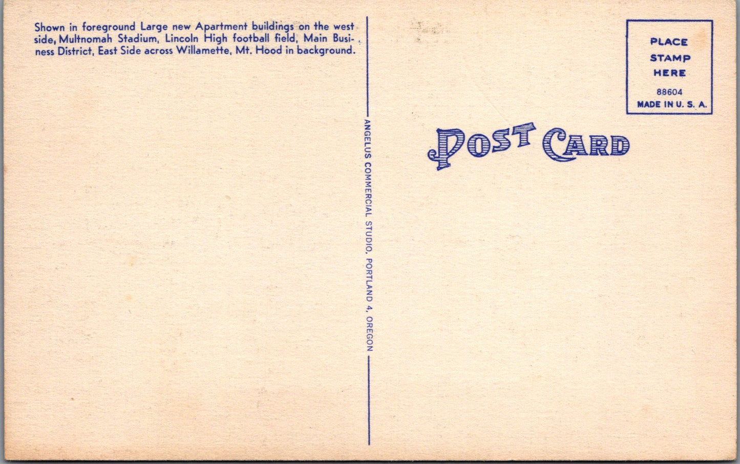 America Postcard - Air View of Portland, Oregon SW10677