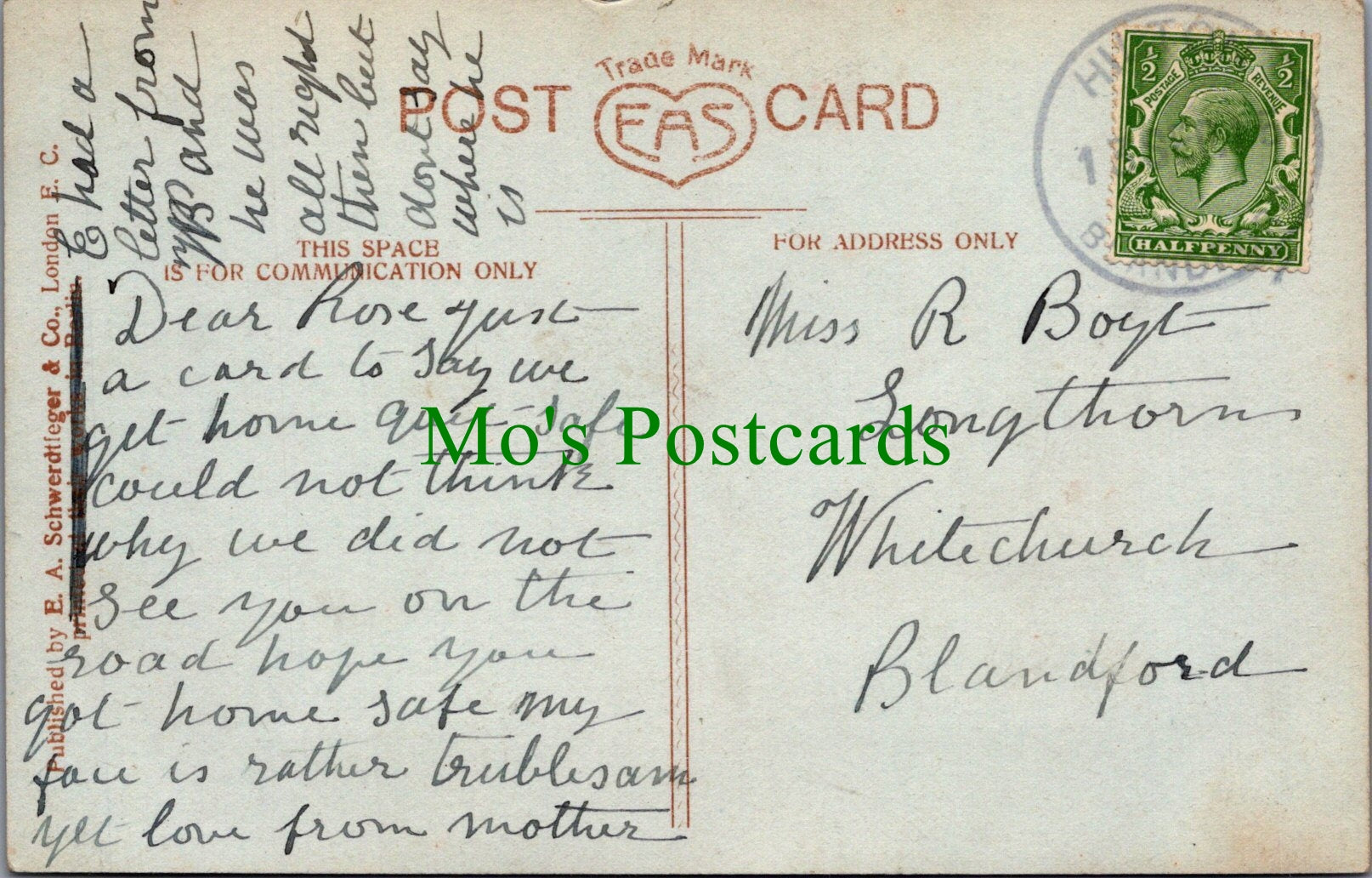 Greetings Postcard - Easter Greeting, Easter Blossoms  SW10380