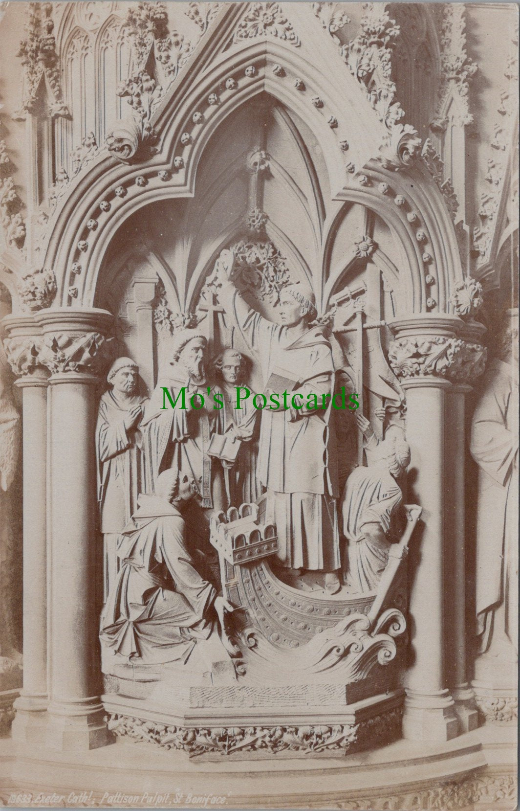 Devon Postcard - Exeter Cathedral, Pattison Pulpit, St Boniface SW10389