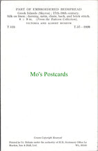 Load image into Gallery viewer, V &amp; A Museum Postcard - Part of Embroidered Bedspread, Greek Islands  SW10398
