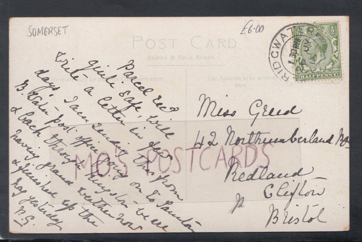 Somerset Postcard - Quantock Hills, Hare Knap, 1916 - Mo’s Postcards 