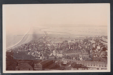 Dorset Postcard - Aerial View of Chesil Beach & Portland - Mo’s Postcards 
