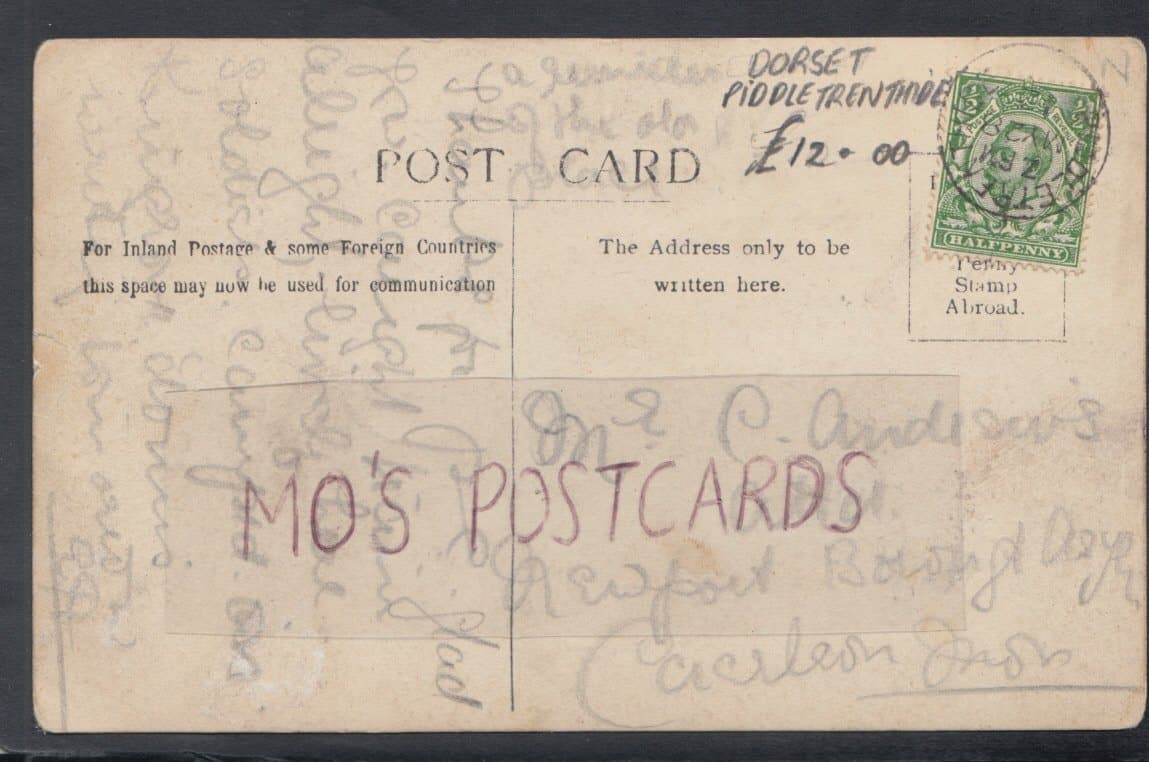 Dorset Postcard - Piddletrenthide Village, 1912 - Mo’s Postcards 