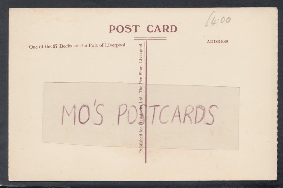 Lancashire Postcard - Port of Liverpool - One of The 87 Docks - Mo’s Postcards 