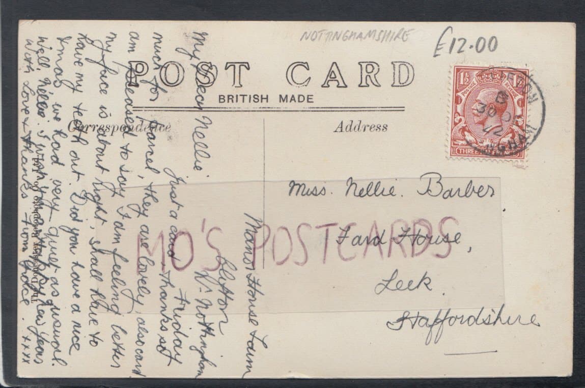 Nottinghamshire Postcard - Clifton Village, Nr Nottingham, 1922 - Mo’s Postcards 