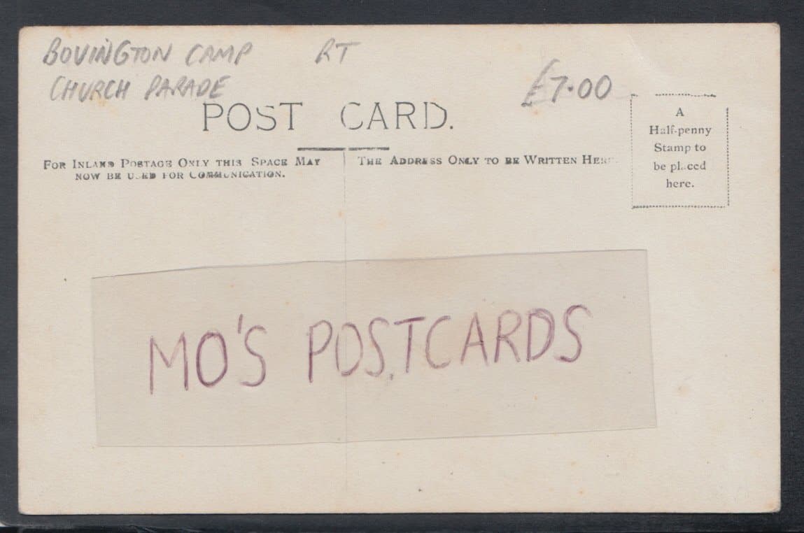 Military Postcard - Church Parade, Bovington Camp - Mo’s Postcards 