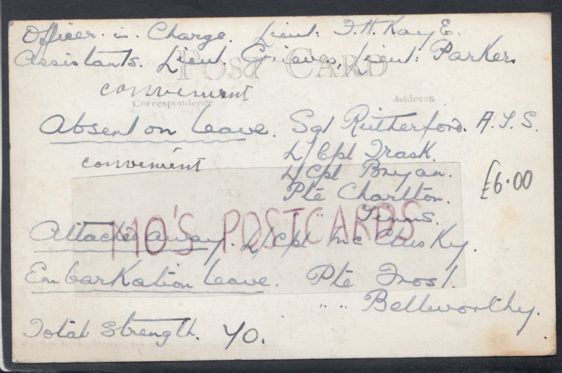 Military Postcard - Group of British Soldiers and Women Outside a Hotel - Mo’s Postcards 