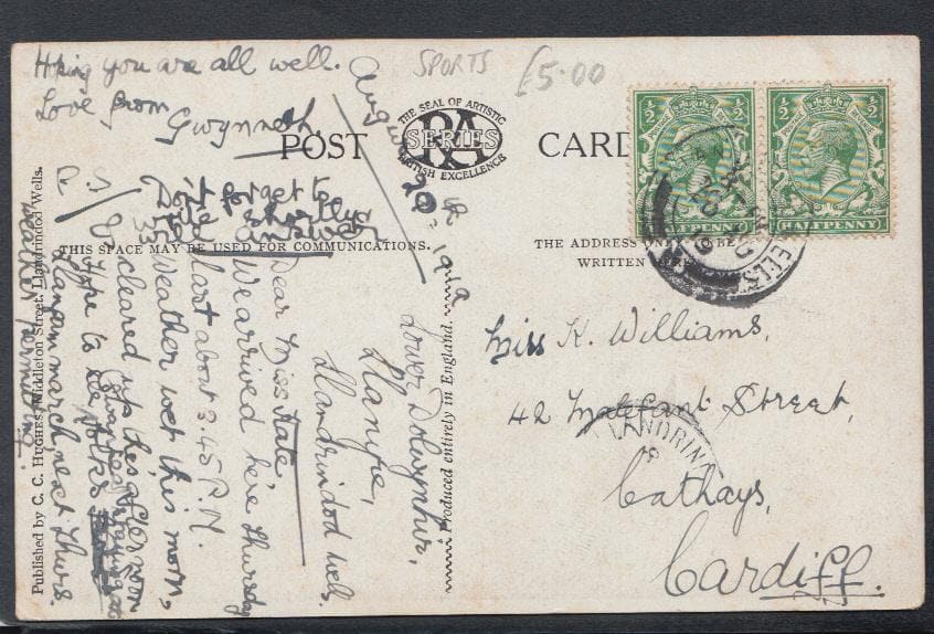 Wales Postcard - Golf Club House, Llandrindod Wells, 1919 - Mo’s Postcards 