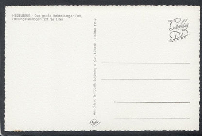 Germany Postcard - Heidelberg - Das Grosse Heidelberger Fass, Fassungsvermogen - Mo’s Postcards 
