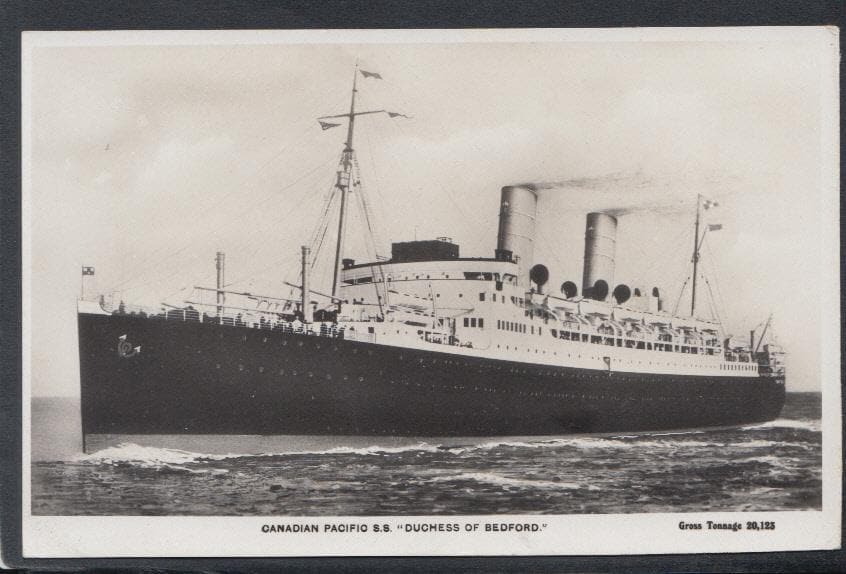 Shipping Postcard - Canadian Pacific S.S. "Duchess of Bedford" - Mo’s Postcards 