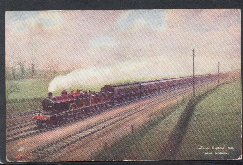 Railway Postcard - Trains - "Leeds Express" Near Hendon, 1907 - Mo’s Postcards 