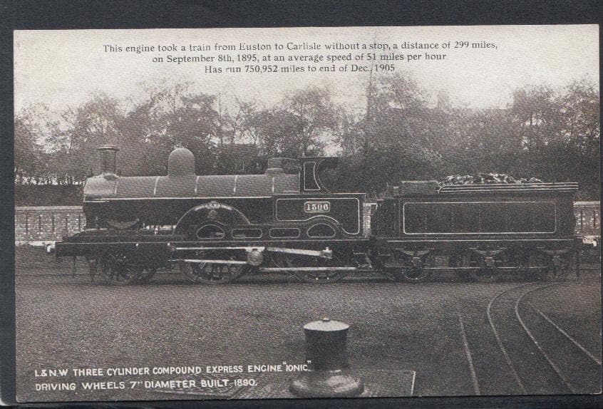 Railway Postcard - Trains - L & N.W.Three Cylinder Compound Express Engine "Ionic" - Mo’s Postcards 