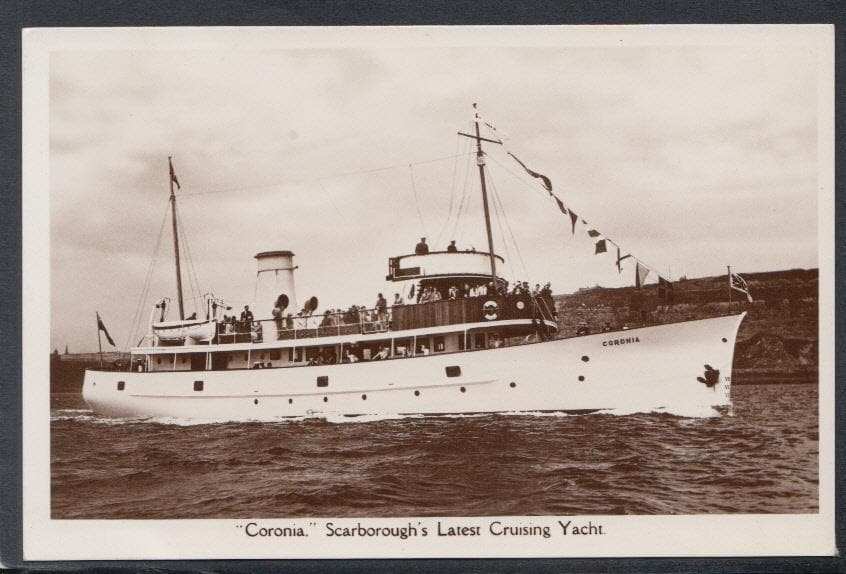 Shipping Postcard - "Coronia", Scarborough's Latest Cruising Yacht - Mo’s Postcards 