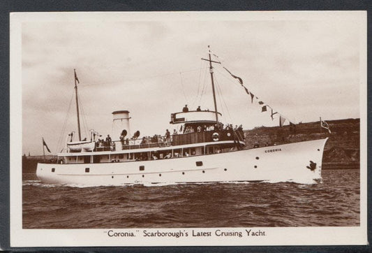 Shipping Postcard - "Coronia", Scarborough's Latest Cruising Yacht - Mo’s Postcards 