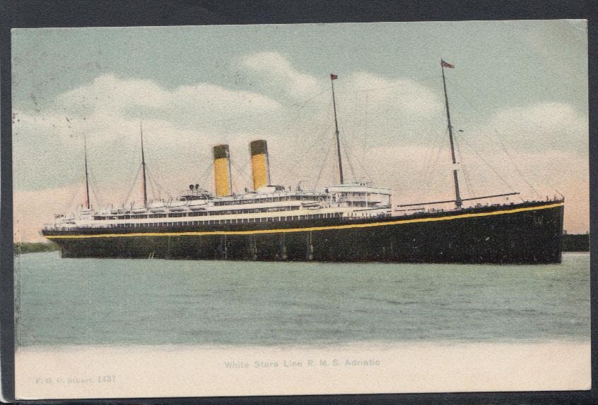 Shipping Postcard - White Star Line R.M.S.Adriatic, 1908 - Mo’s Postcards 