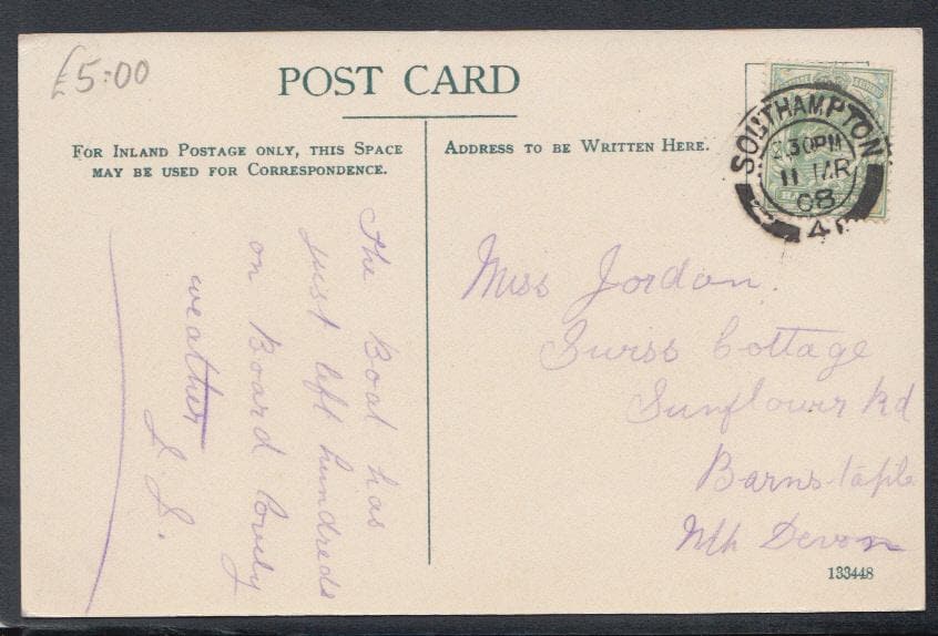 Shipping Postcard - White Star Line R.M.S.Adriatic, 1908 - Mo’s Postcards 