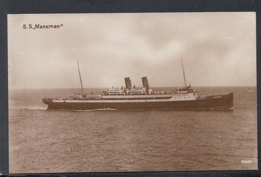 Shipping Postcard - S.S."Manxman, Isle of Man - Mo’s Postcards 