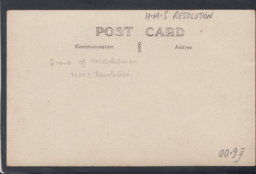 Military Postcard - Naval - Group of Midshipmen of H.M.S.Resolution - Mo’s Postcards 