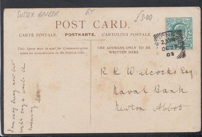 Sussex Postcard - A Sussex Barber Cutting Hair - "Head Wark", 1903 - Mo’s Postcards 