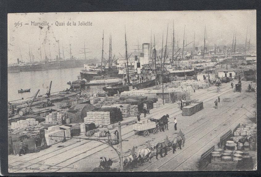 France Postcard - Marseille - Quai De La Joliette, 1908 - Mo’s Postcards 