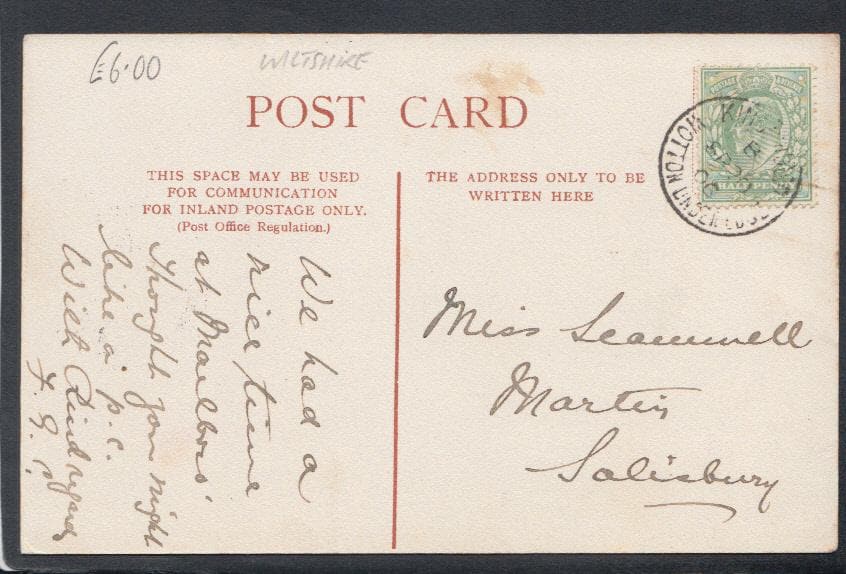 Wiltshire Postcard - High Street, East, Marlborough, 1906 - Mo’s Postcards 