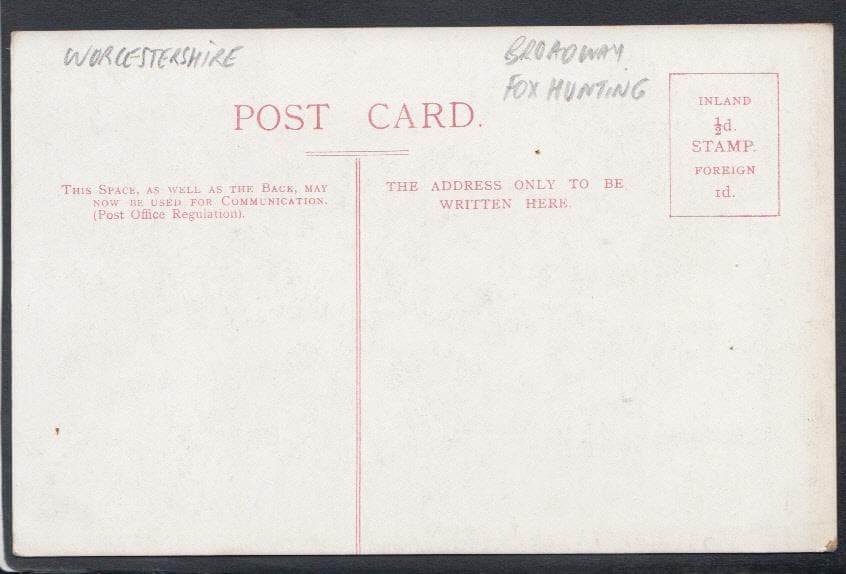 Worcestershire Postcard - Broadway - Fox Hunting - The Death in The Village - Mo’s Postcards 