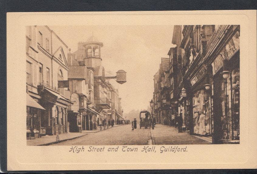 Surrey Postcard - High Street and Town Hall, Guildford - Mo’s Postcards 