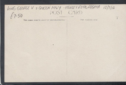 Royalty Postcard - King George V & Queen Mary, Henley Royal Regatta, 12th July 1912 - Mo’s Postcards 