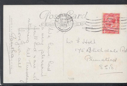 Cambridgeshire Postcard - Clare College, Cambridge - Artist A.R.Quinton, 1928 - Mo’s Postcards 