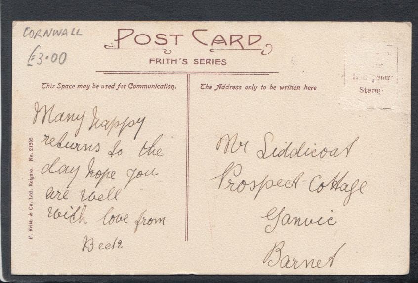 Cornwall Postcard - Padstow, Prideaux House - Mo’s Postcards 