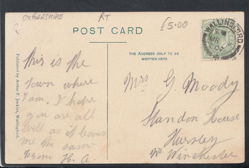 Oxfordshire Postcard - Wallingford Market Place, 1907 - Mo’s Postcards 