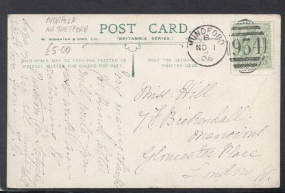 Norfolk Postcard - The Terrace, Lynford Hall, Mundford, Thetford, 1906 - Mo’s Postcards 