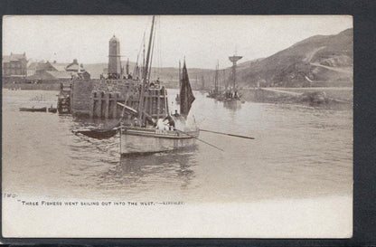Literature Postcard - "Three Fishers Went Sailing Out Into The West" - Poem -Charles Kingsley - Mo’s Postcards 