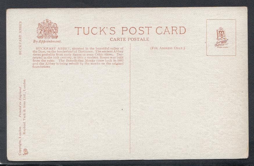 Devon Postcard - General View of Buckfast Abbey - Artist Eric Lamb - Mo’s Postcards 