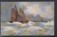 Load image into Gallery viewer, Shipping Postcard - Artist View of Sail Boats on a Rough Sea, 1906 - Mo’s Postcards 
