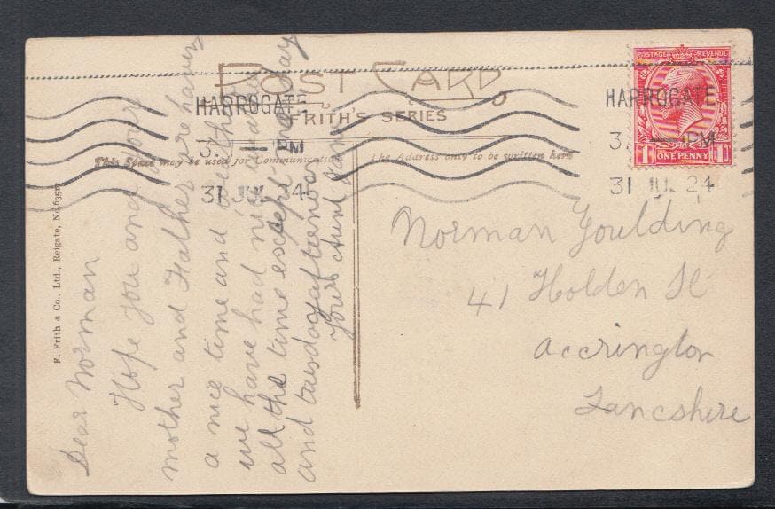Yorkshire Postcard - Harrogate, Valley Gardens Tea House, 1924 - Mo’s Postcards 