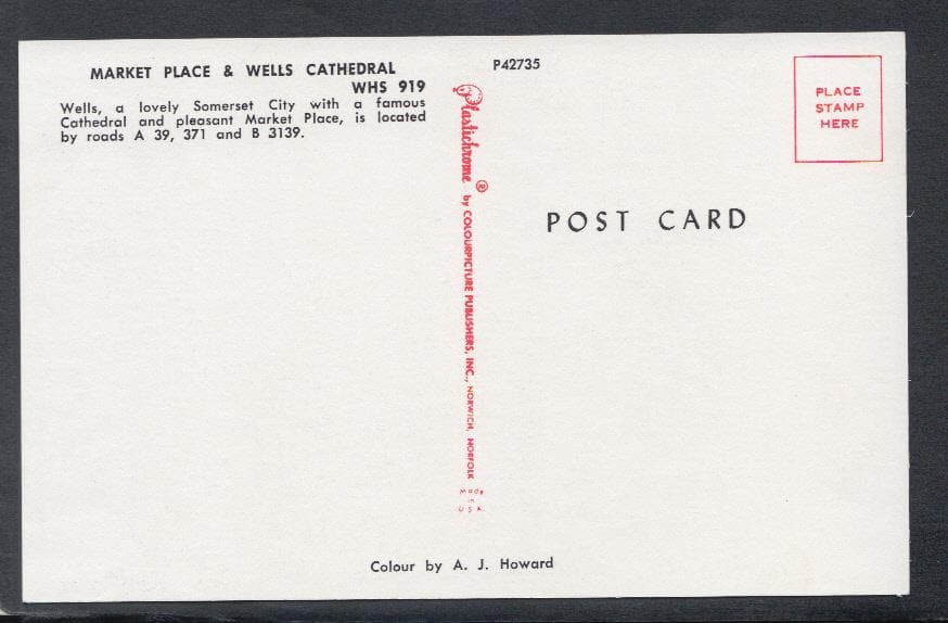 Somerset Postcard - Market Place & Wells Cathedral - Mo’s Postcards 