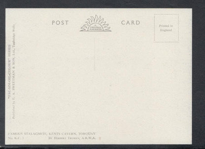 Devon Postcard - Famous Stalagmite, Kents Cavern, Torquay - Mo’s Postcards 