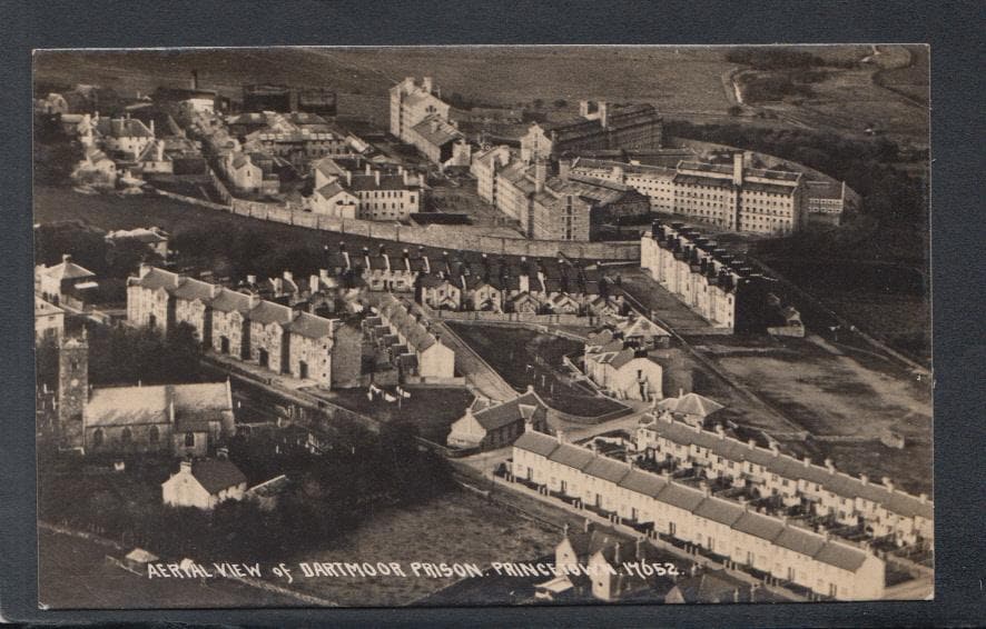 Devon Postcard - Aerial View of Dartmoor Prison, Princetown - Mo’s Postcards 