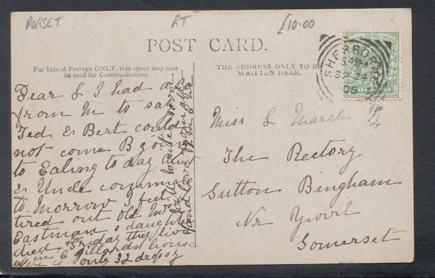 Dorset Postcard - "The Almhouses", Trent, 1905 - Mo’s Postcards 