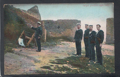 Military Postcard - Royal Navy Sailors - Target Practice Right Hand, 1906 - Mo’s Postcards 