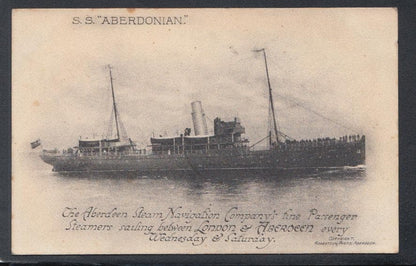 Shipping Postcard - S.S."Aberdonian" Passenger Steamer - Aberdeen Steam Navigation Co - Mo’s Postcards 