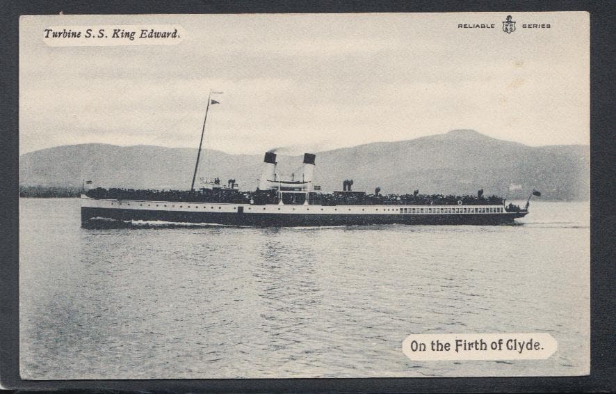 Shipping Postcard - Turbine S.S.King Edward On The Firth of Clyde, 1906 - Mo’s Postcards 