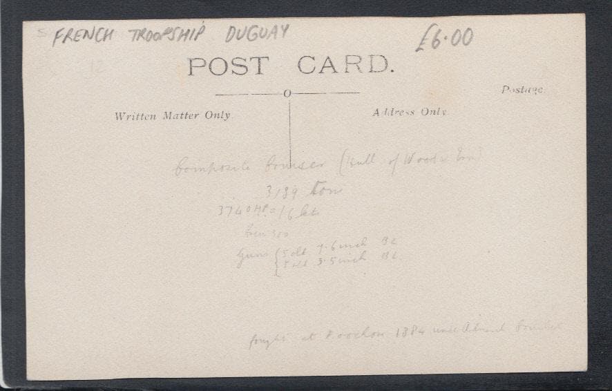 Military Postcard - Navy - French Training Ship Duguay - Trouin - Mo’s Postcards 
