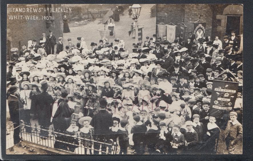 Lancashire Postcard - St Andrews, Blackley - Whit Week, 1907 - Mo’s Postcards 