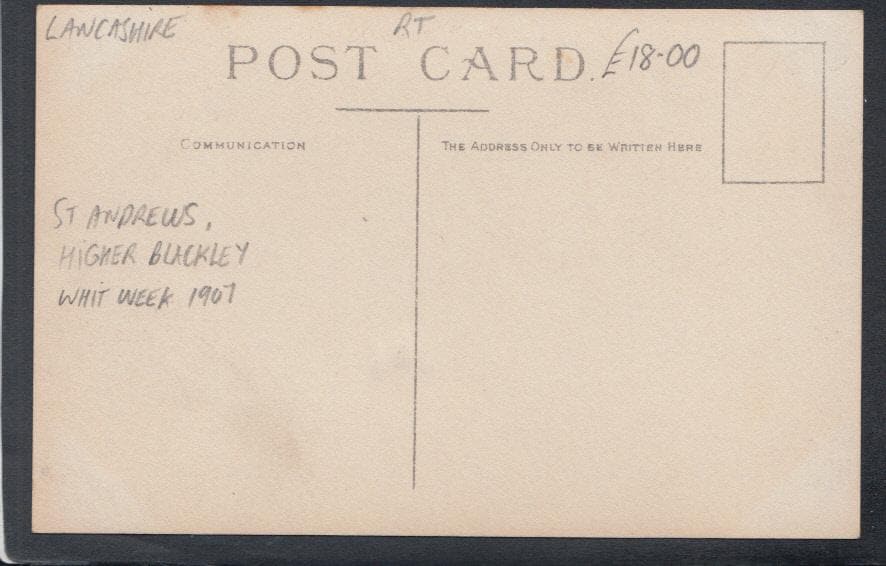 Lancashire Postcard - St Andrews, Blackley - Whit Week, 1907 - Mo’s Postcards 