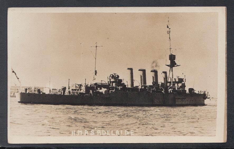 Military Postcard - Navy - Australian Troopship - H.M.A.S. "Adelaide" - Mo’s Postcards 