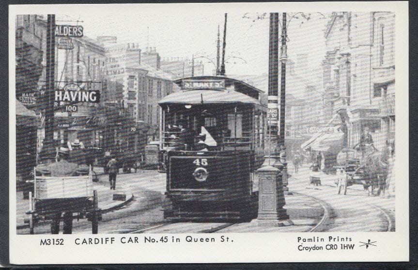 Wales Postcard - Cardiff Car No 45 in Queen Street - Mo’s Postcards 
