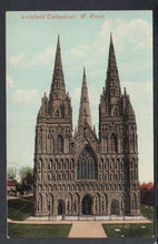 Load image into Gallery viewer, Staffordshire Postcard - Lichfield Cathedral: West Front - Mo’s Postcards 
