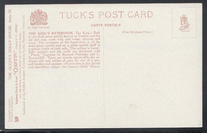 Royalty Postcard - The Queen's Dolls House - The King's Bathroom - Mo’s Postcards 
